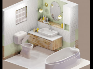 bathroom scene 3D Modell