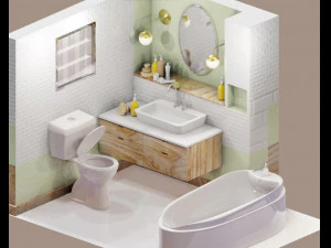 bathroom scene 3D Model
