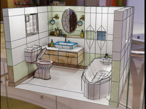 bathroom scene 3D Modell