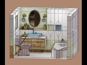 bathroom scene 3D Modell