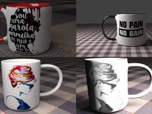 pack of cups 3D Model