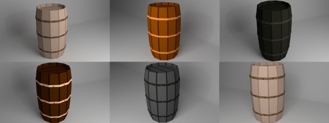 barrels 3D 模型 .c4d .max .obj .3ds .fbx .stl .blend 