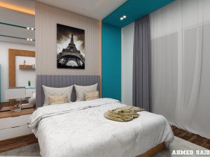 modern bedroom 3d scene 3D-Modell