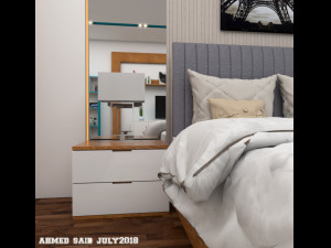 modern bedroom 3d scene 3D-Modell