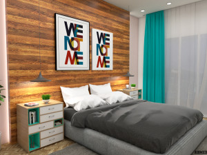 contemporary bedroom interior scene 3D 모델