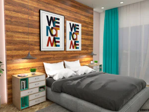 cena interior de quarto contempor&acirc;neo Modelo 3D