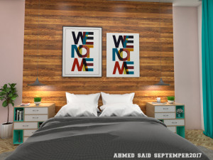 contemporary bedroom interior scene Modelo 3D