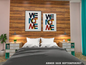 contemporary bedroom interior scene 3D Model
