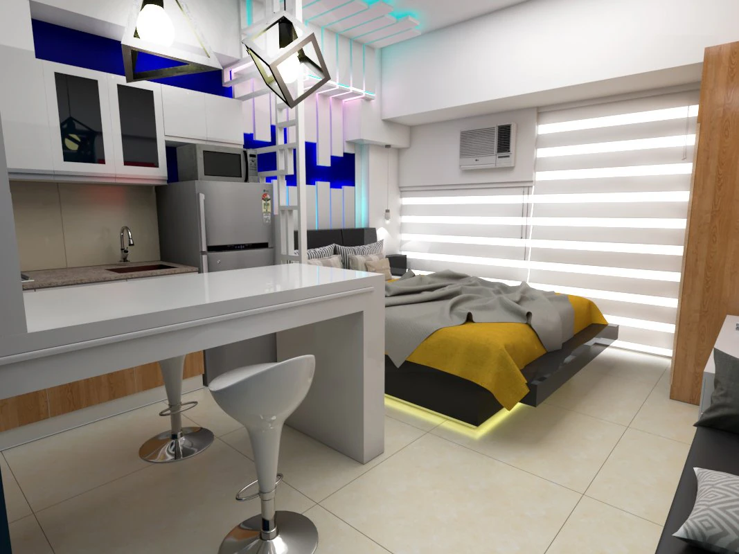 23 sqm flat interior scene 3D Model .c4d .max .obj .3ds .fbx .stl .blend