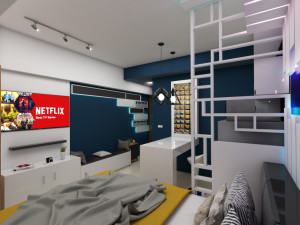 23 sqm flat interior scene 3D Model
