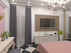 classic bedroom interior scene Modèle 3D