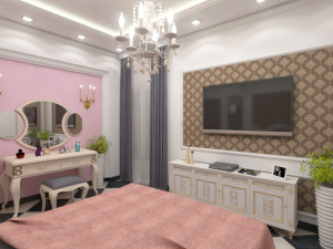 classic bedroom interior scene 3D 모델