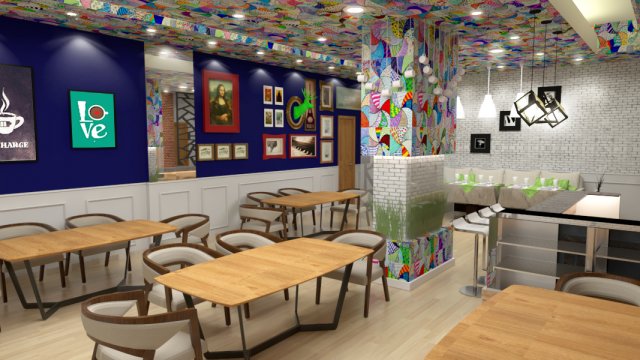 modern industerial coffee shop 3d scene 3D 模型 .c4d .max .obj .3ds .fbx .stl .blend 