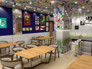 modern industerial coffee shop 3d scene 3D 모델