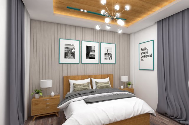 light colors bedroom 3d interior scene Modelo 3D .c4d .max .obj .3ds .fbx .stl .blend 