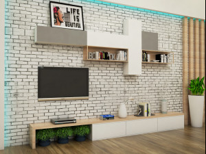 3d Tv Unit 3d Model In Living Room 3dexport