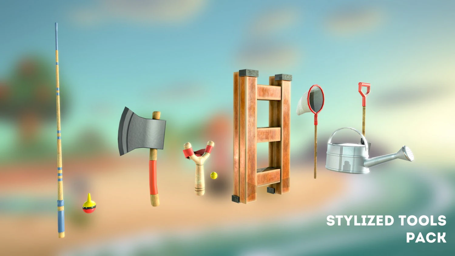 stylized tools pack 3D Model .c4d .max .obj .3ds .fbx .stl .blend 