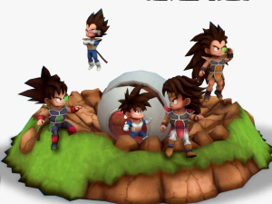 prajurit chibi saiyan Model 3D