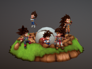 chibi saiyan warriors 3D Модель