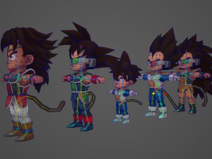 chibi saiyan warriors 3D Модель