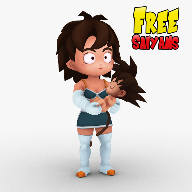 gine and baby goku Modèle 3D .c4d .max .obj .3ds .fbx .stl .blend 
