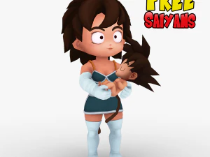Gine e il piccolo Goku Modello 3D