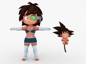 gine and baby goku Modèle 3D
