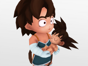 gine and baby goku Modèle 3D