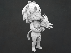 gine and baby goku Modèle 3D