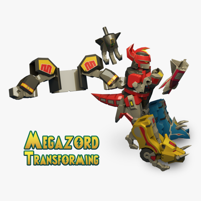 megazord and dragonzord 3Dモデル .c4d .max .obj .3ds .fbx .stl .blend 
