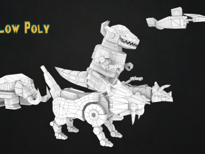 megazord and dragonzord 3Dモデル