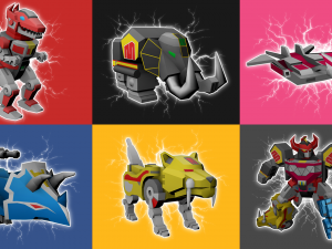 megazord and dragonzord 3Dモデル