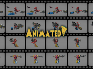 megazord and dragonzord 3Dモデル