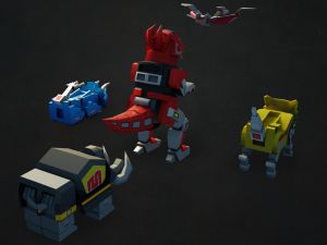 megazord and dragonzord 3Dモデル