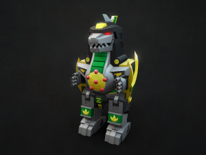 megazord and dragonzord 3Dモデル