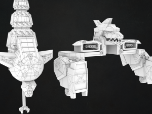 megazord and dragonzord 3Dモデル