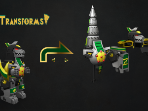 megazord and dragonzord 3Dモデル