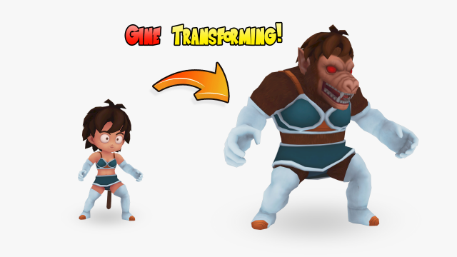 gine transforming into oozaru Modello 3D .c4d .max .obj .3ds .fbx .stl .blend 
