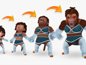 gine transforming into oozaru Modello 3D