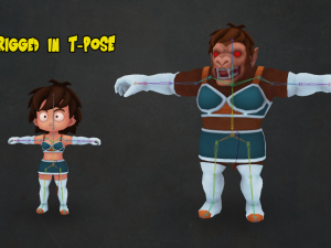 gine transforming into oozaru Modello 3D