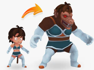 gine transforming into oozaru 3D Model