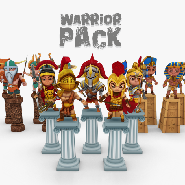 warrior pack three tribes 3D 모델 .c4d .max .obj .3ds .fbx .stl .blend 