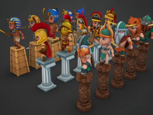 Kriegerrudel dreier St&auml;mme 3D Modell