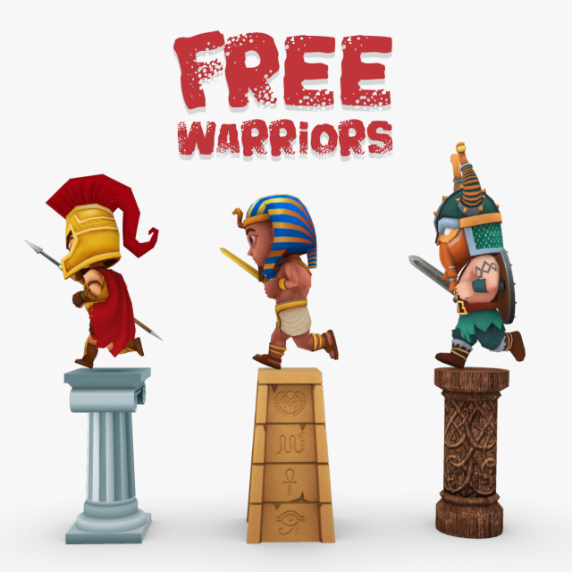 free ancient warriors 3D Model .c4d .max .obj .3ds .fbx .stl .blend 