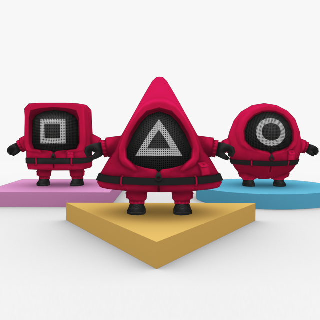 squid game guys - geometric Modello di stampa 3D .c4d .max .obj .3ds .fbx .stl .blend 