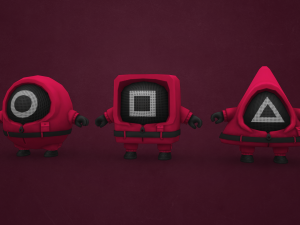 squid game guys - geometric Modello di stampa 3D
