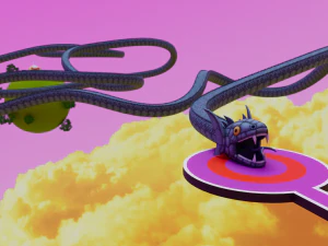 Kaito Planet and Snake Path 3D Model