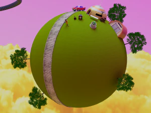 Kaito Planet and Snake Path 3D Model