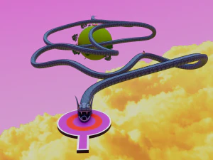 Kaito Planet and Snake Path 3D Model