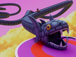 Kaito Planet and Snake Path 3D Model